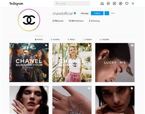 chanel social media platforms